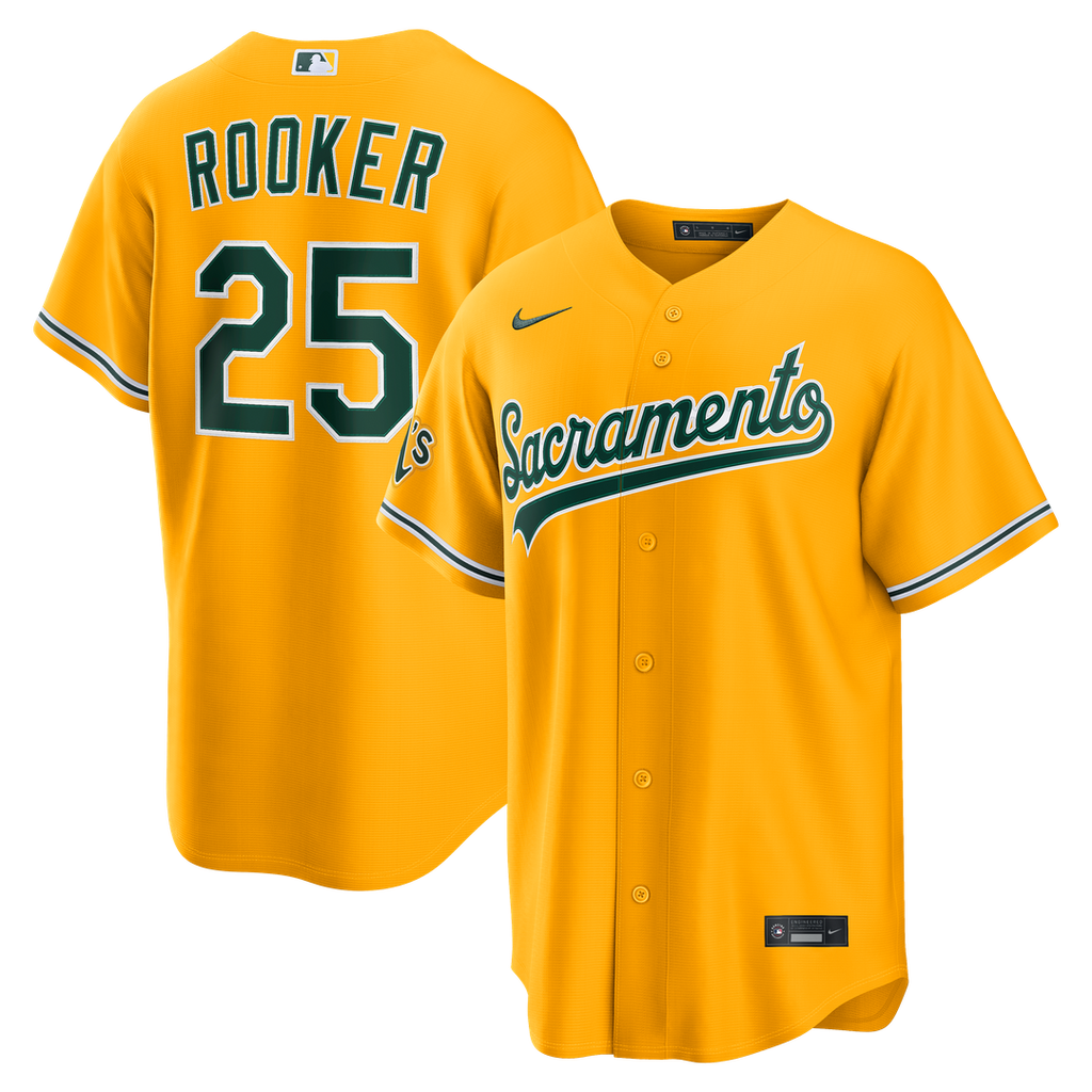 Athletics Brent Rooker Nike Alternate Stadium Jersey - Gold