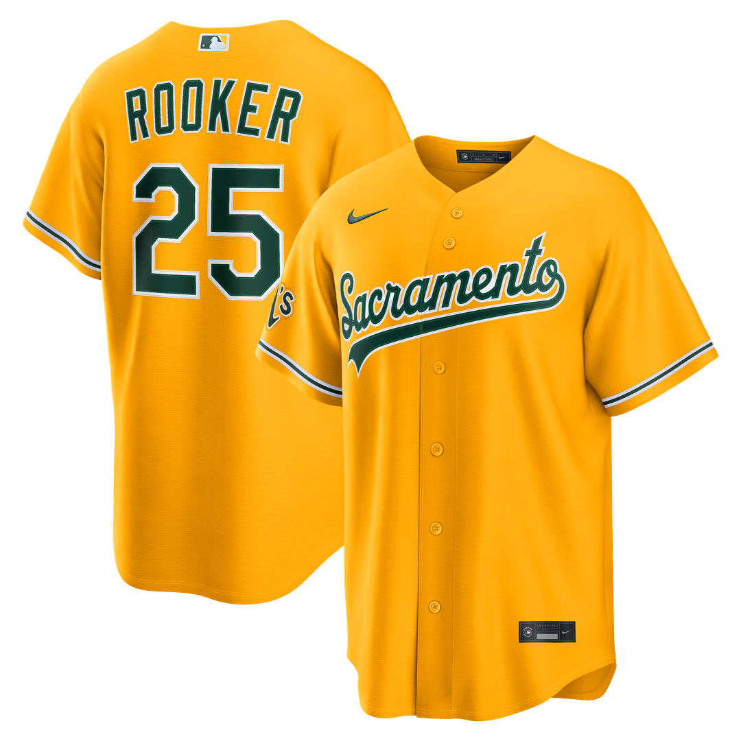Athletics Brent Rooker Nike Alternate Stadium Jersey - Gold