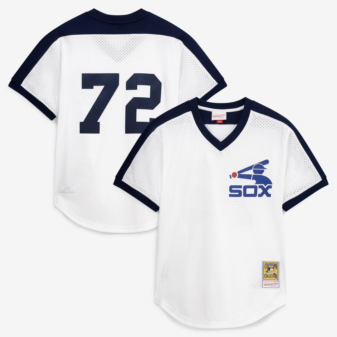 Chicago White Sox Carlton Fisk Mitchell & Ness Authentic Batting Practice Jersey - Navy