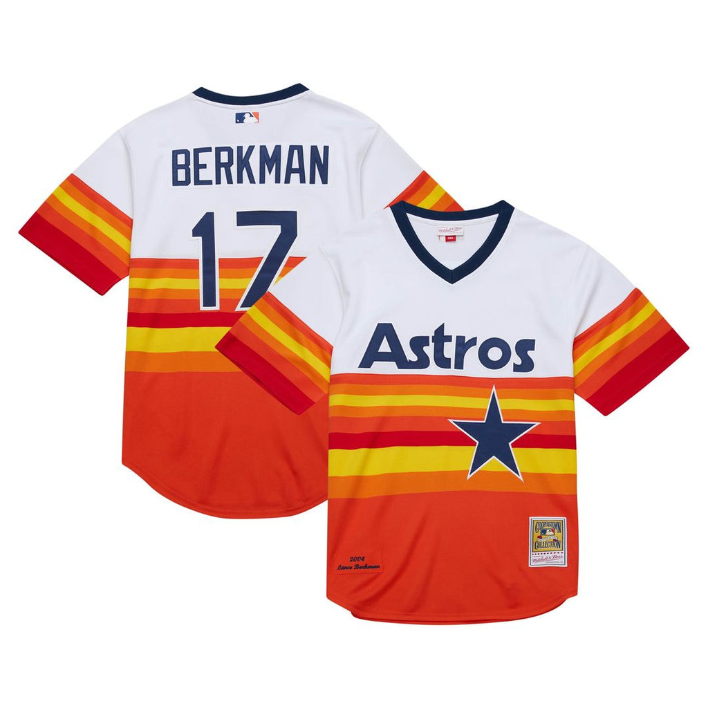 Houston Astros Lance Berkman Mitchell & Ness 2004 Cooperstown Authentic Throwback Jersey - White