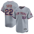 New York Mets Juan Soto Nike Road Limited Player Jersey - Gray