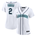 Seattle Mariners Cole Young Nike Women's Home Replica Jersey - White