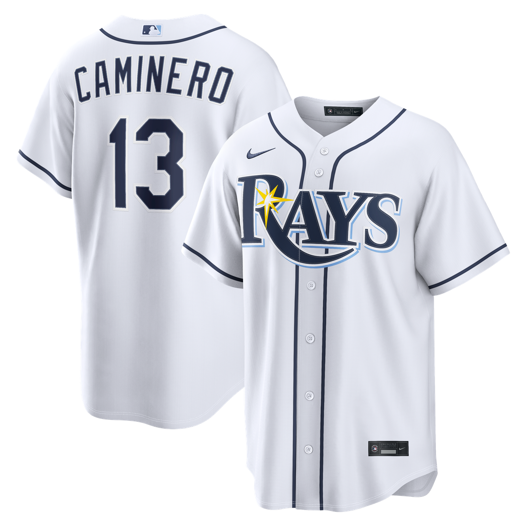 Tampa Bay Rays Junior Caminero Nike Home Replica Jersey - White