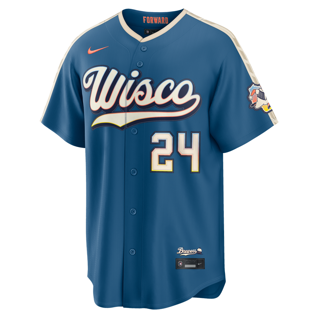 Milwaukee Brewers William Contreras Nike 2026 City Connect Stadium Jersey - Mineral Blue