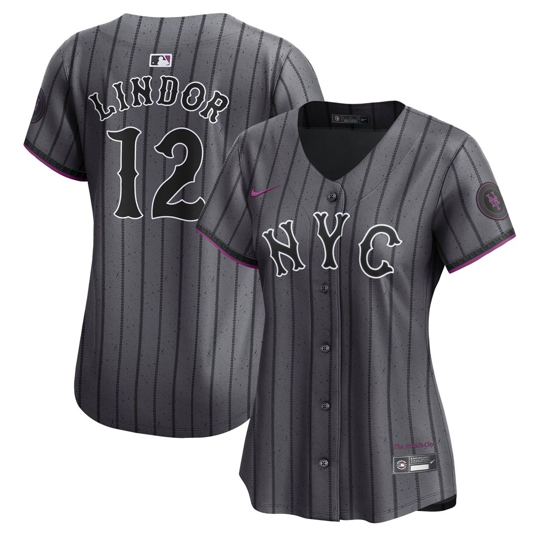 New York Mets Francisco Lindor Nike Women's City Connect Limited Jersey - Gray