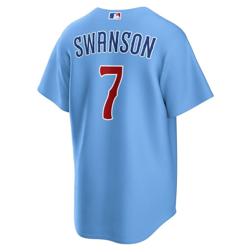 Chicago Cubs Dansby Swanson Nike Alternate Replica Jersey - Light Blue