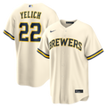 Milwaukee Brewers Christian Yelich Nike Home Replica Jersey - Cream