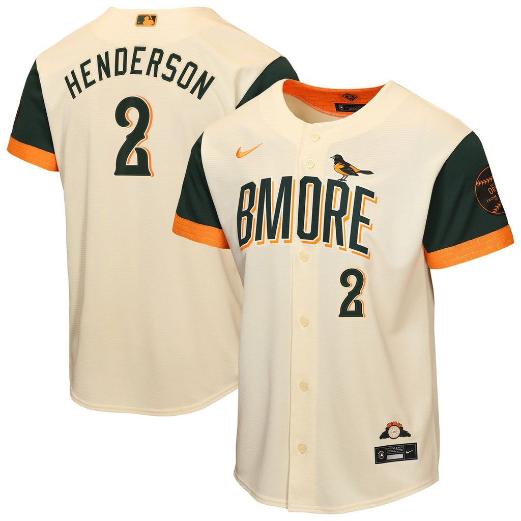 Baltimore Orioles Gunnar Henderson Nike Youth 2026 City Connect Stadium Jersey - Cream