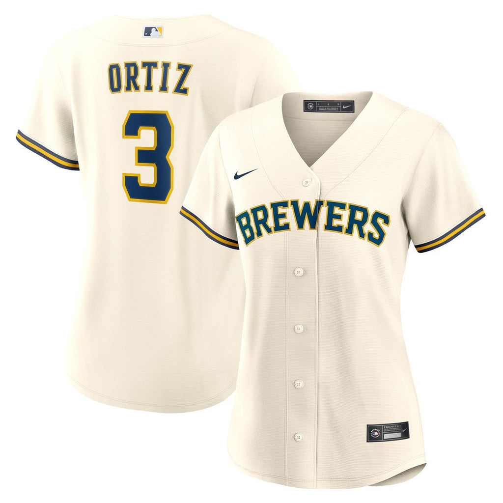 Milwaukee Brewers Joey Ortiz Nike Women's Home Replica Jersey - Cream
