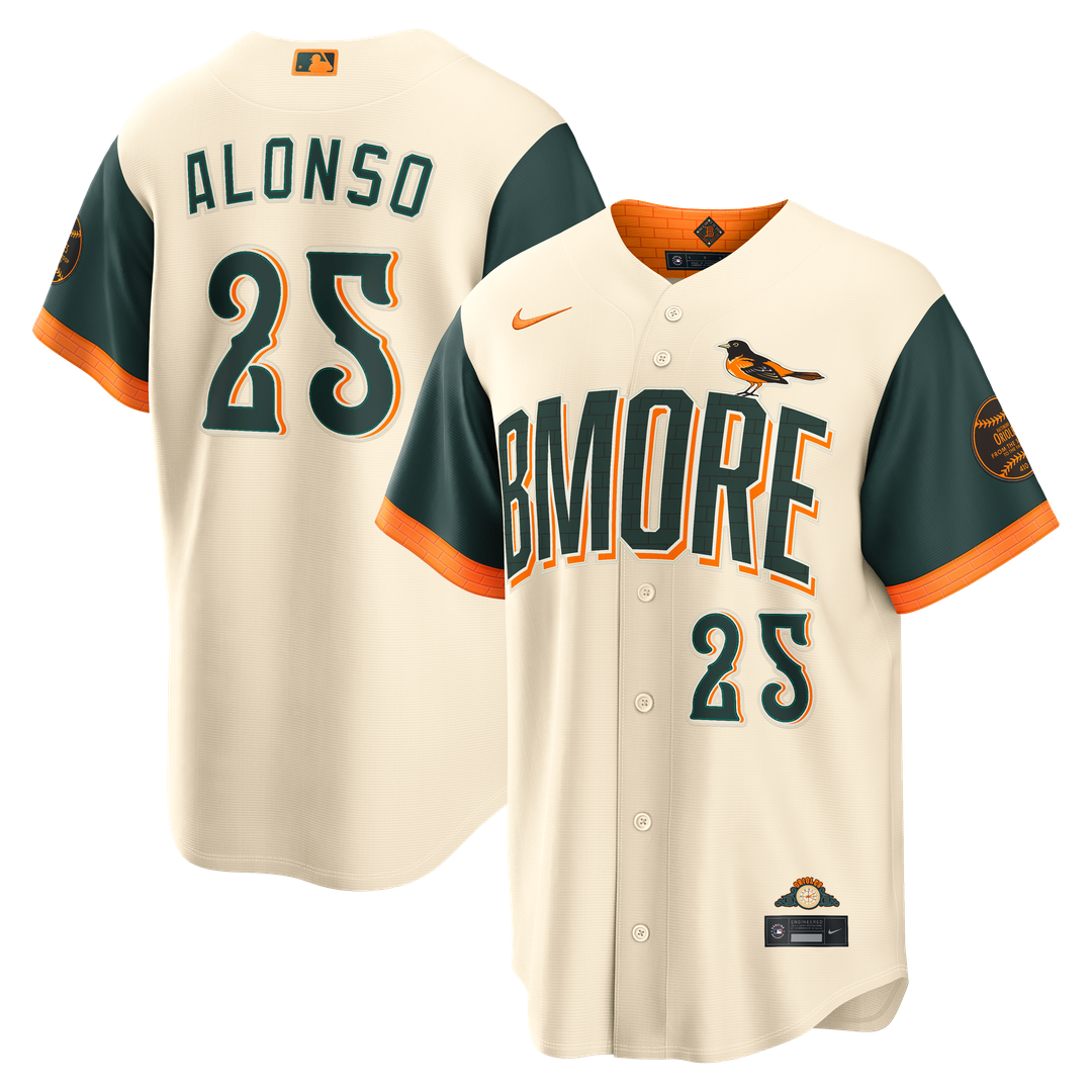 Baltimore Orioles Pete Alonso Nike 2026 City Connect Stadium Jersey - Cream