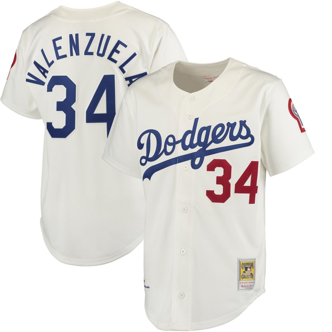 Los Angeles Dodgers Fernando Valenzuela Mitchell & Ness Road 1981 Cooperstown Authentic Jersey - Gray
