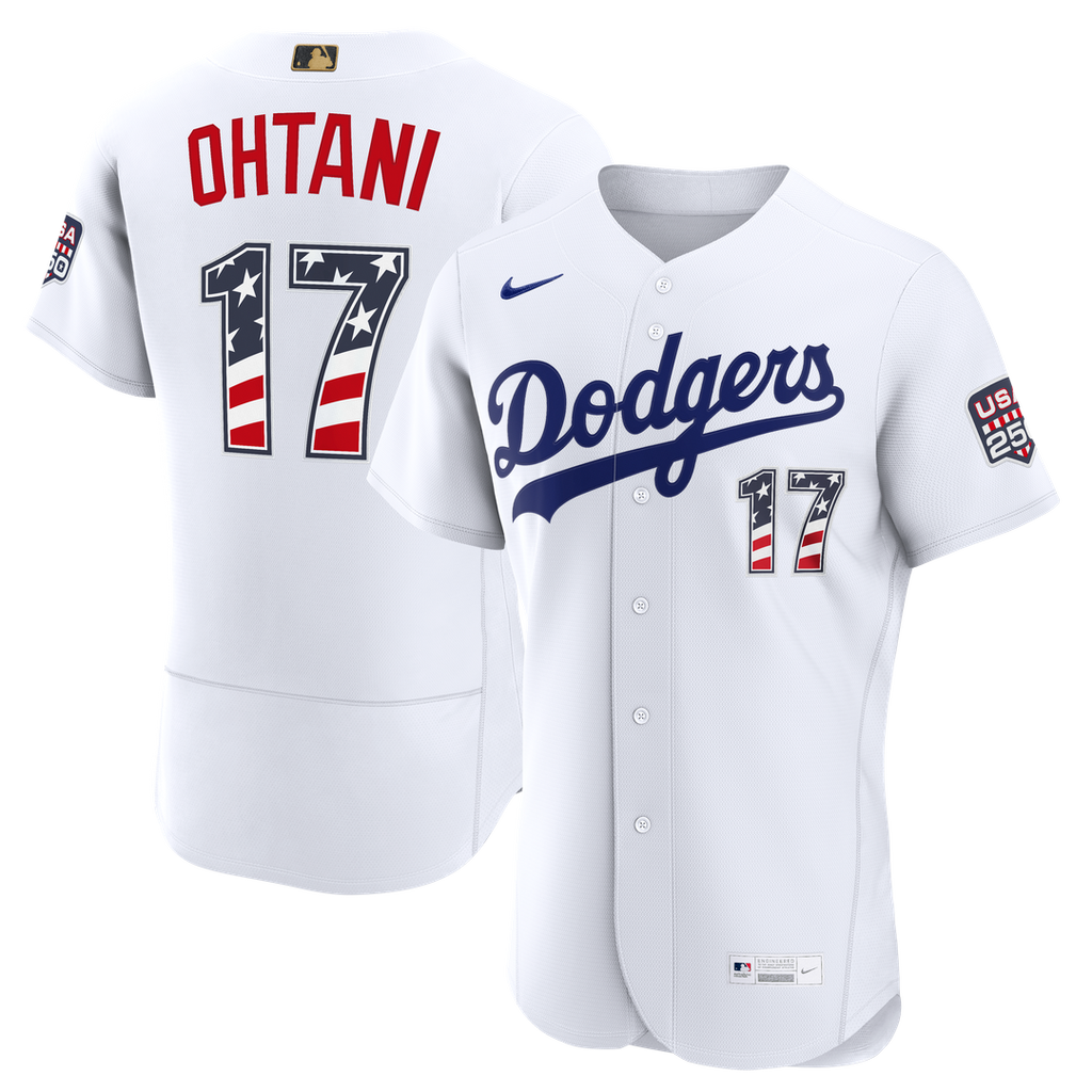 Los Angeles Dodgers Shohei Ohtani Nike USA 250 Fourth of July Home Authentic Jersey - White
