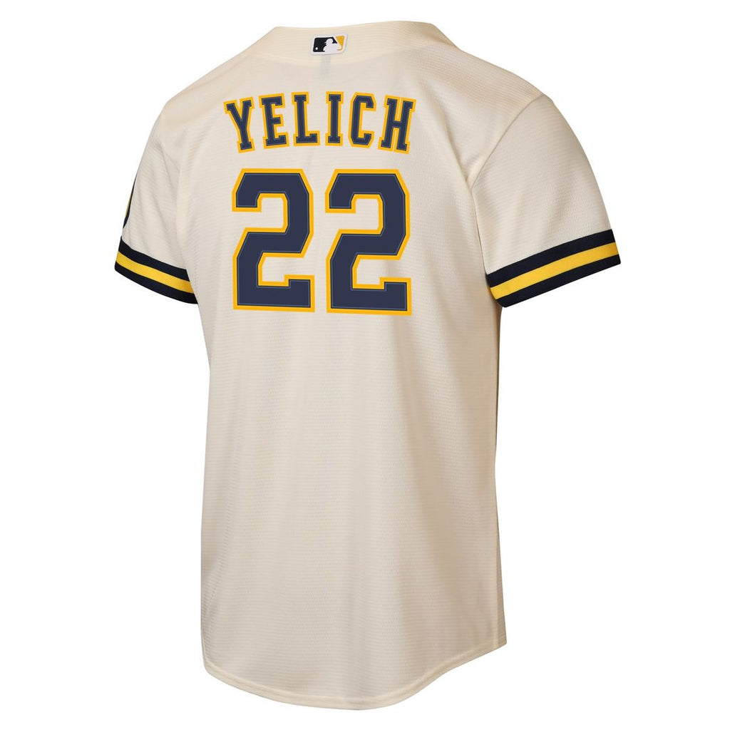 Milwaukee Brewers Christian Yelich Nike Youth Home Stadium Jersey - Cream
