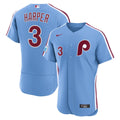 Philadelphia Phillies Bryce Harper Nike Alternate Authentic Sponsor Patch Jersey - Light Blue