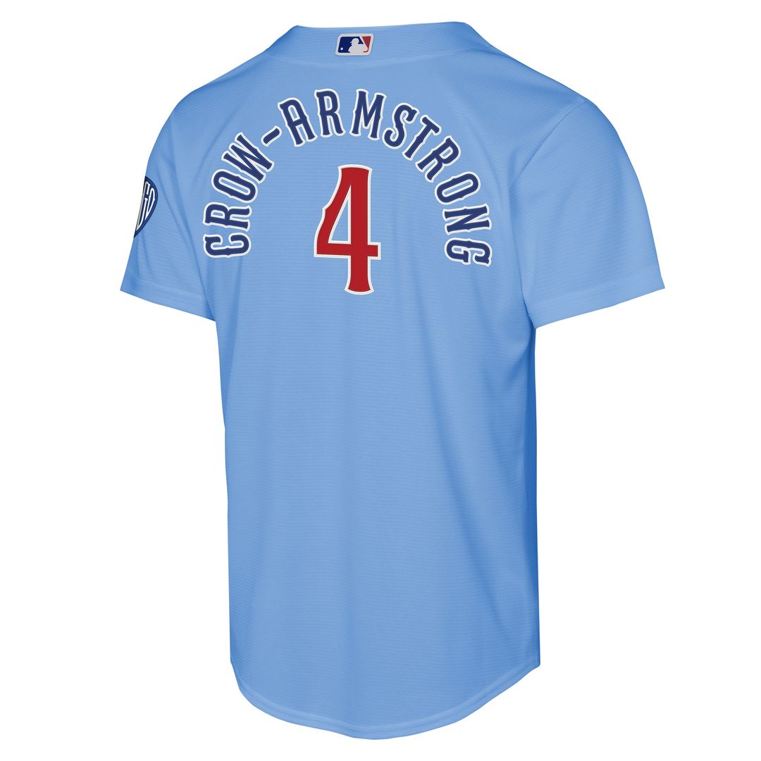 Chicago Cubs Pete Crow - Armstrong Nike Youth Alternate 2 Stadium Jersey - Light Blue