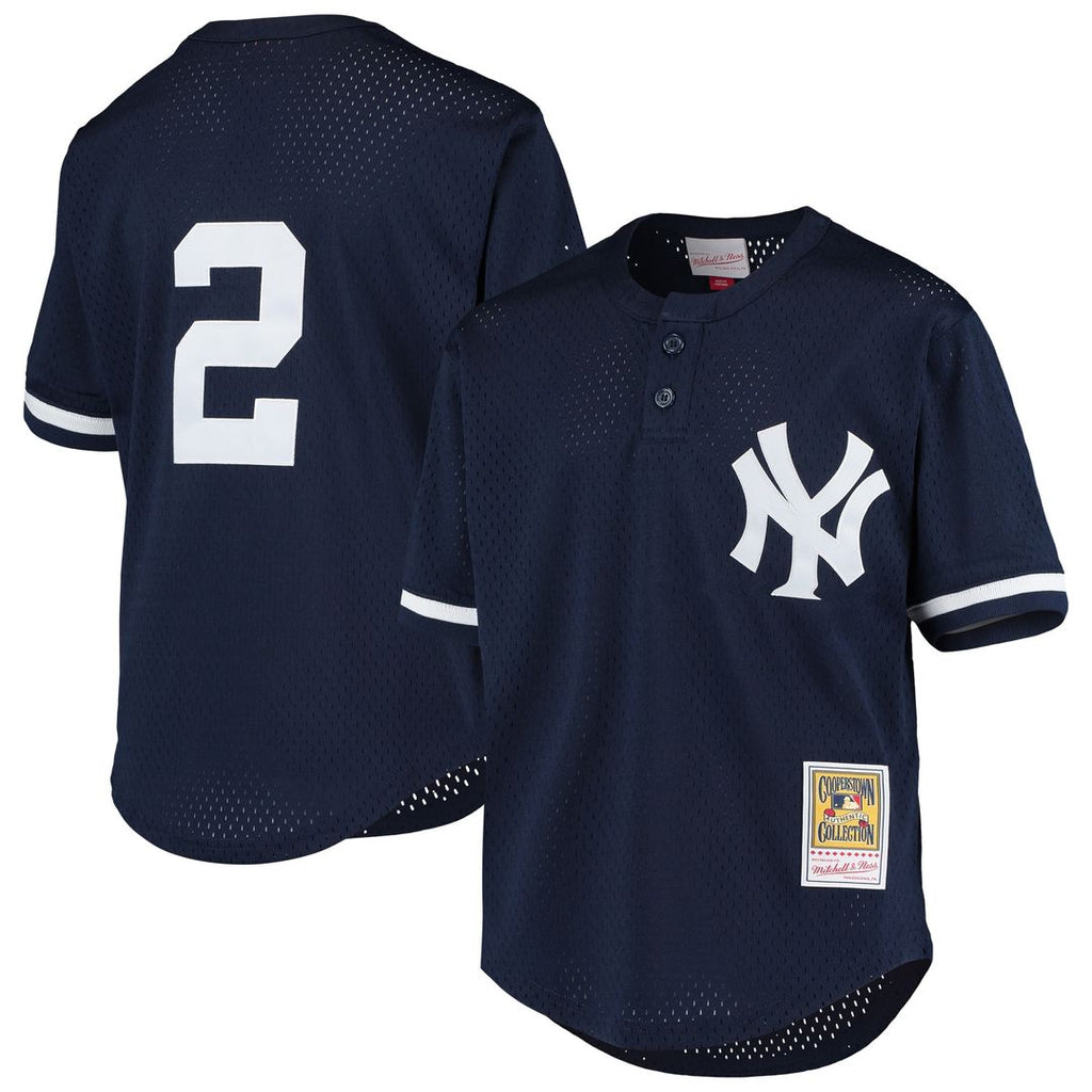 New York Yankees Derek Jeter Mitchell & Ness Youth Cooperstown Mesh Batting Practice Jersey - Navy