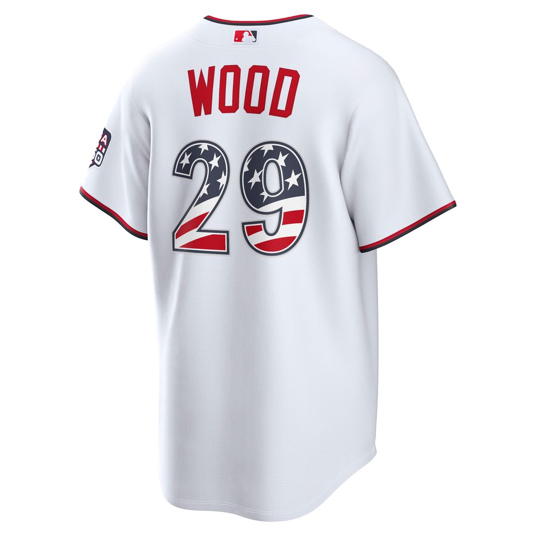 Washington Nationals James Wood Nike USA 250 Fourth of July Home Stadium Jersey - White