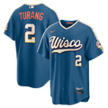 Milwaukee Brewers Brice Turang Nike 2026 City Connect Stadium Jersey - Mineral Blue