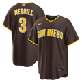 San Diego Padres Jackson Merrill Nike Road Replica Jersey - Brown