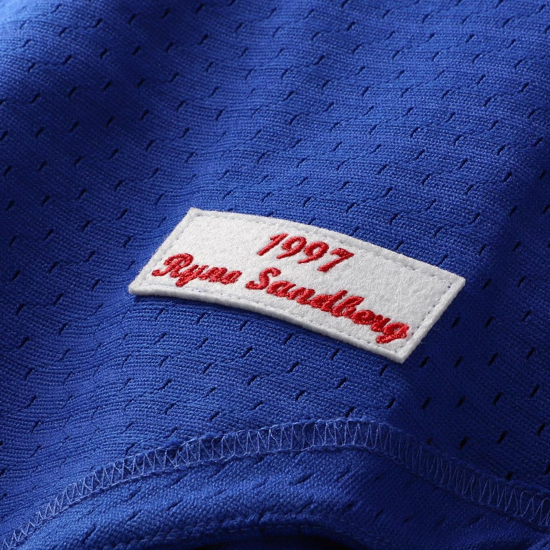 Chicago Cubs Ryne Sandberg Mitchell & Ness Cooperstown 1997 Mesh Batting Practice Button - Up Jersey - Royal