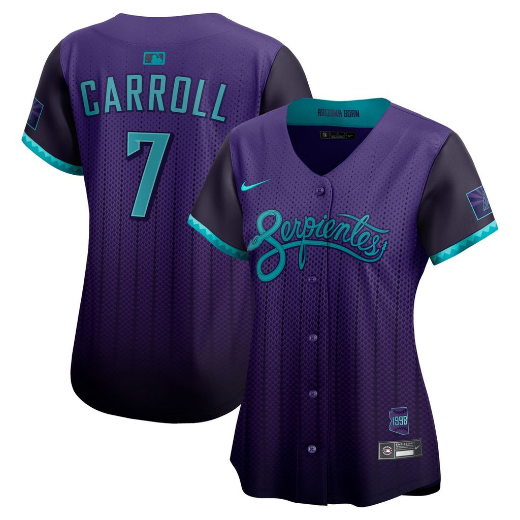 Arizona Diamondbacks Corbin Carroll Nike Women's 2025 City Connect Limited Player Jersey - Purple