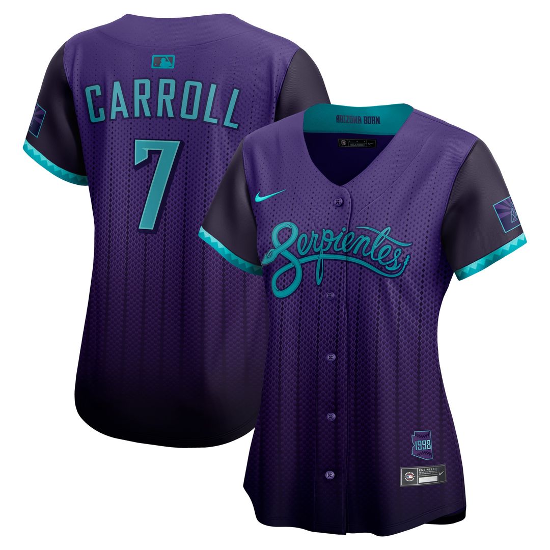 Arizona Diamondbacks Corbin Carroll Nike Women's 2025 City Connect Limited Player Jersey - Purple