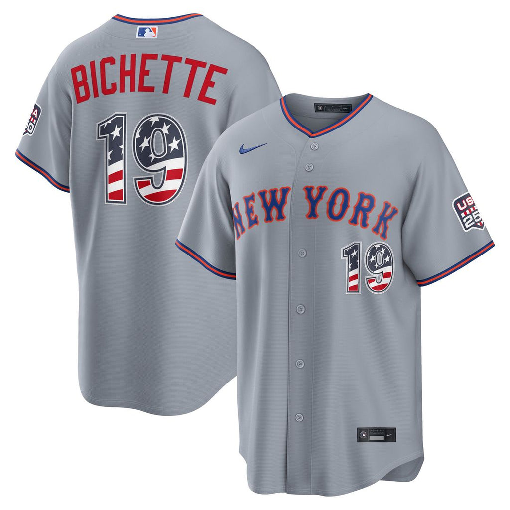 New York Mets Bo Bichette Nike USA 250 Fourth of July Road Stadium Jersey - Gray