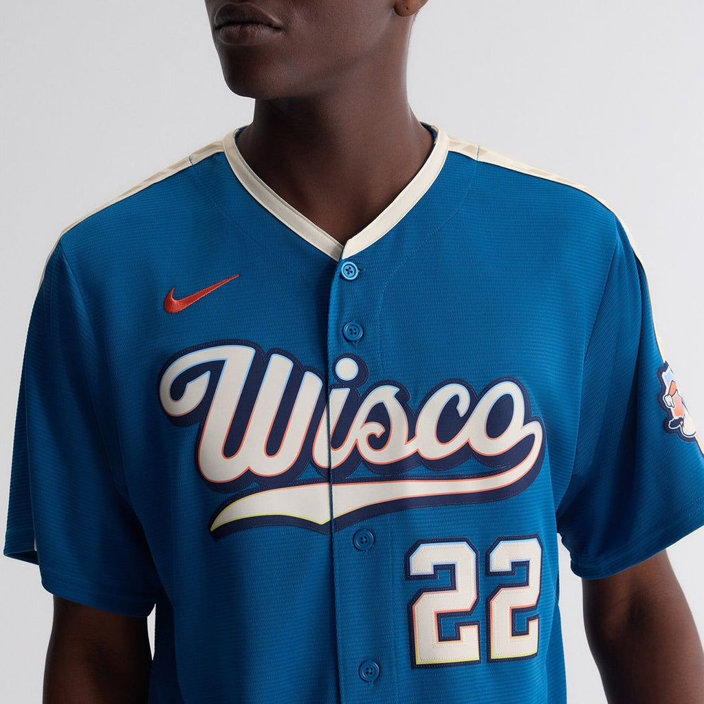Milwaukee Brewers Christian Yelich Nike 2026 City Connect Stadium Jersey - Mineral Blue