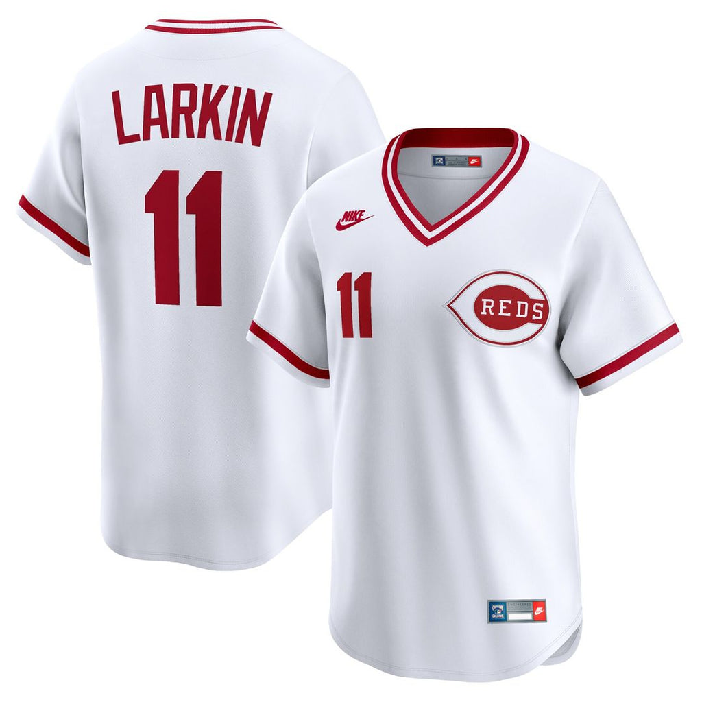 Cincinnati Reds Barry Larkin Nike Throwback Cooperstown Limited Jersey - White