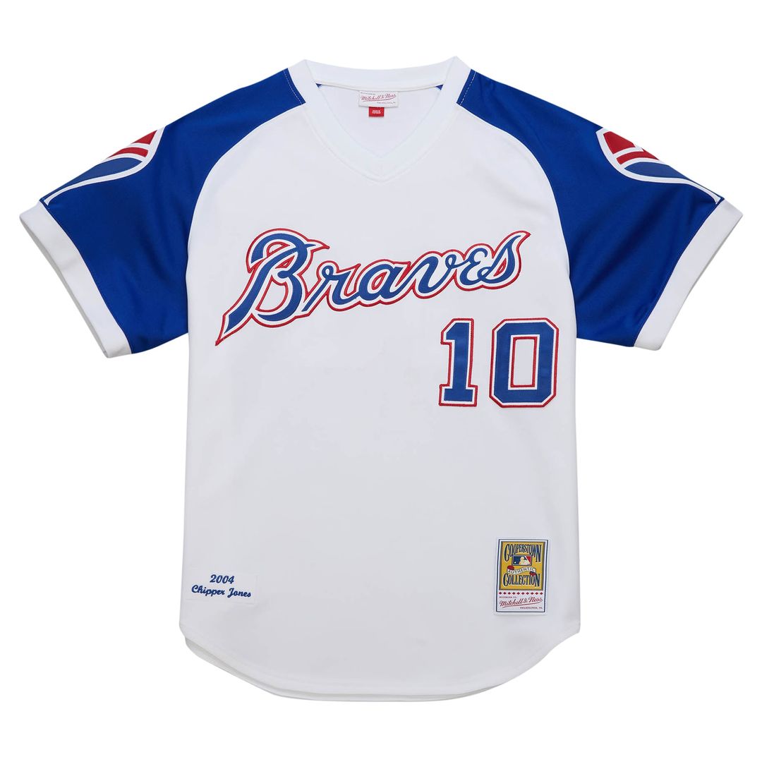 Atlanta Braves Chipper Jones Mitchell & Ness 2004 Cooperstown Authentic Throwback Jersey - White