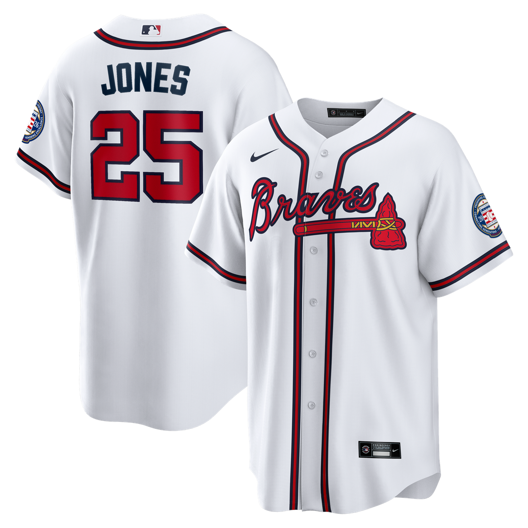 Atlanta Braves Andruw Jones Nike Home Replica 2026 Hall of Fame Patch Jersey - White