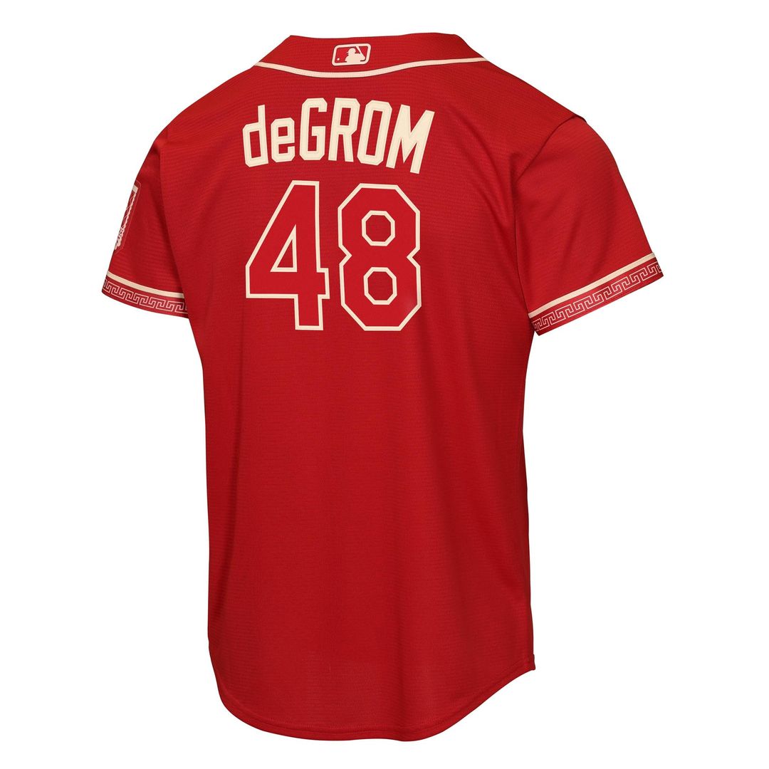 Texas Rangers Jacob deGrom Nike Youth 2026 City Connect Stadium Jersey - Red