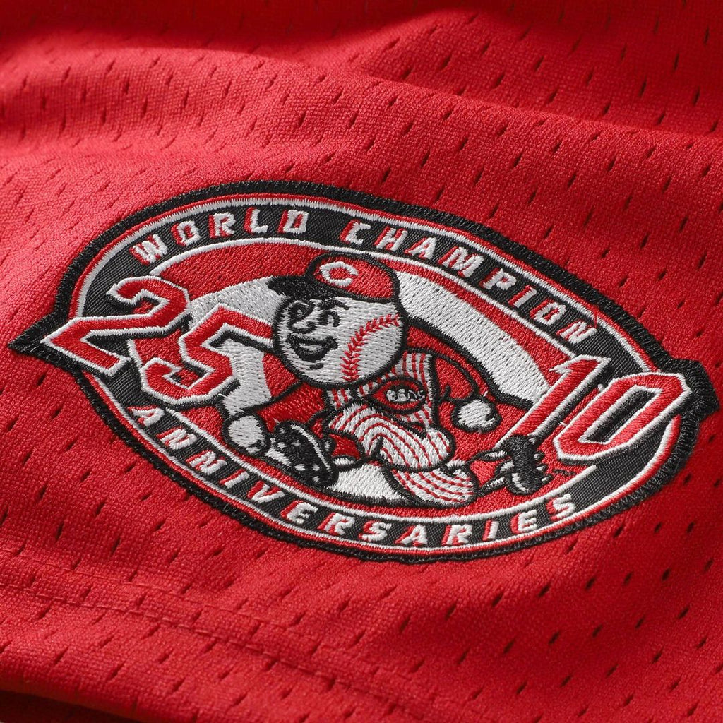 Cincinnati Reds Barry Larkin Mitchell & Ness Cooperstown Mesh Batting Practice Button - Up Jersey - Black