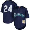 Seattle Mariners Ken Griffey Jr. Mitchell & Ness Youth Cooperstown Mesh Batting Practice Jersey - Navy