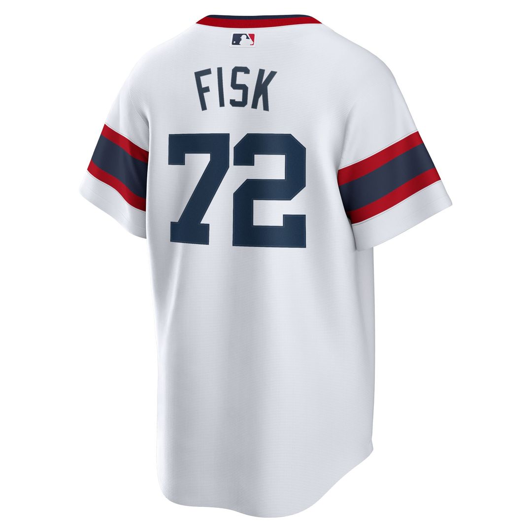 Chicago White Sox Carlton Fisk Nike Home Cooperstown Team Player Jersey - White