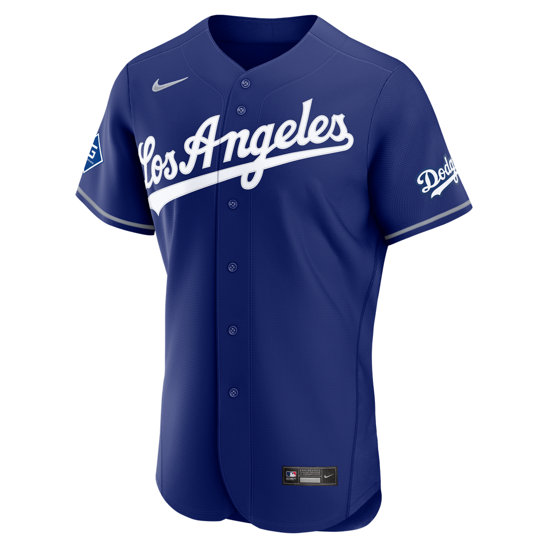 Los Angeles Dodgers Nike Home Sponsor Patch Authentic Jersey - White