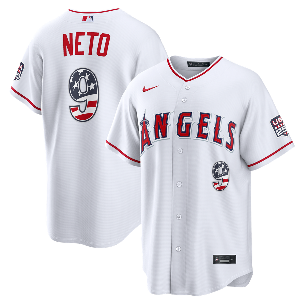 Los Angeles Angels Zach Neto Nike USA 250 Fourth of July Stadium Jersey - White