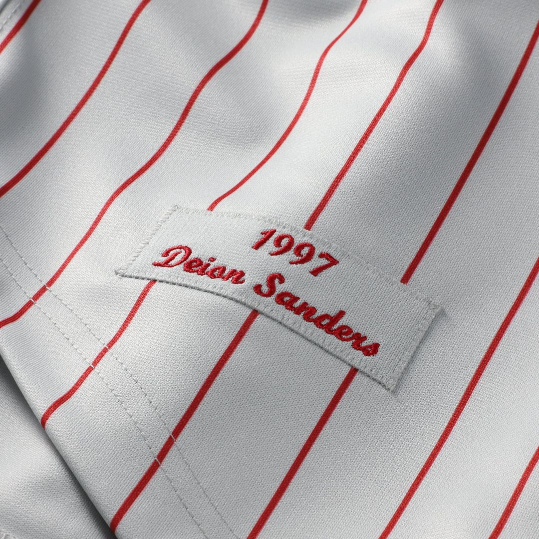 Cincinnati Reds Deion Sanders Mitchell & Ness 1997 Authentic Jersey - Gray
