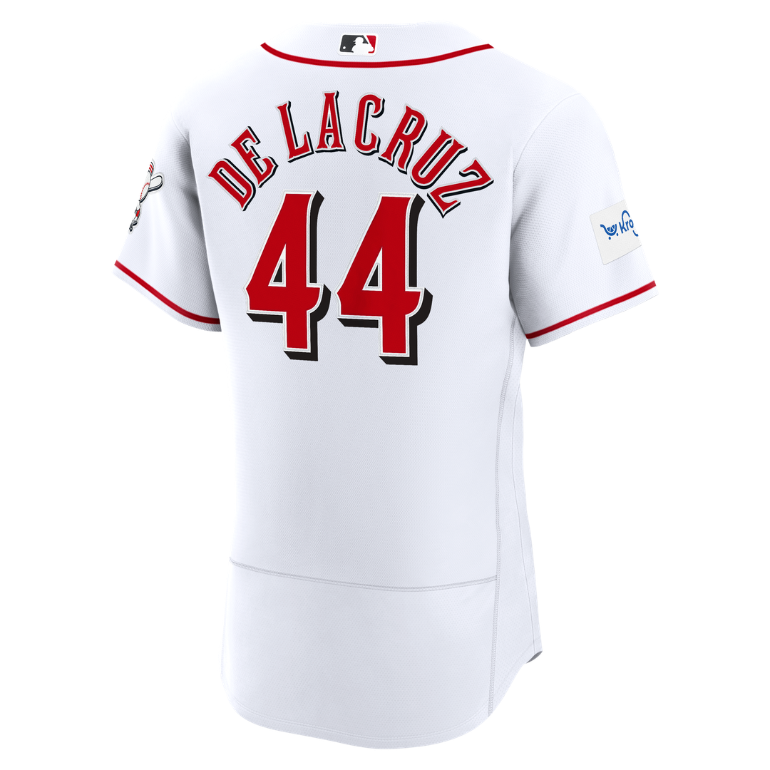 Cincinnati Reds Elly De La Cruz Nike Home Authentic Sponsor Patch Jersey - White