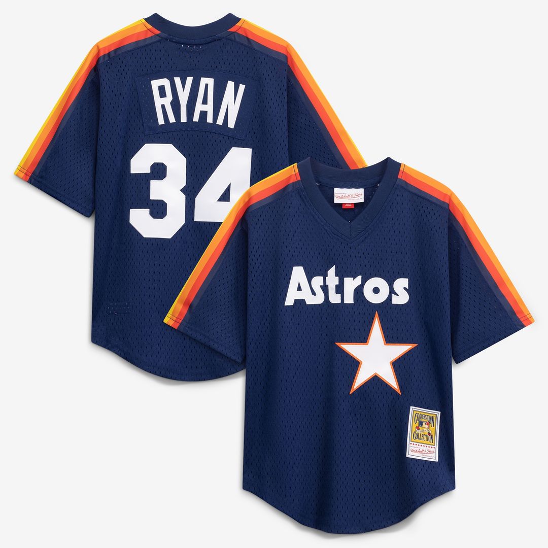 Houston Astros Nolan Ryan Mitchell & Ness Toddler Throwback Mesh Batting Practice Jersey - Navy