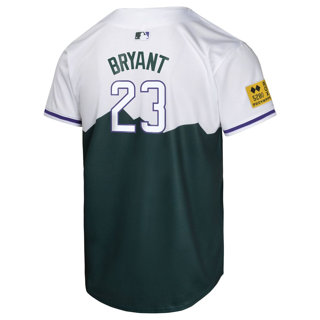 Colorado Rockies Kris Bryant Nike Youth City Connect Limited Player Jersey - Green