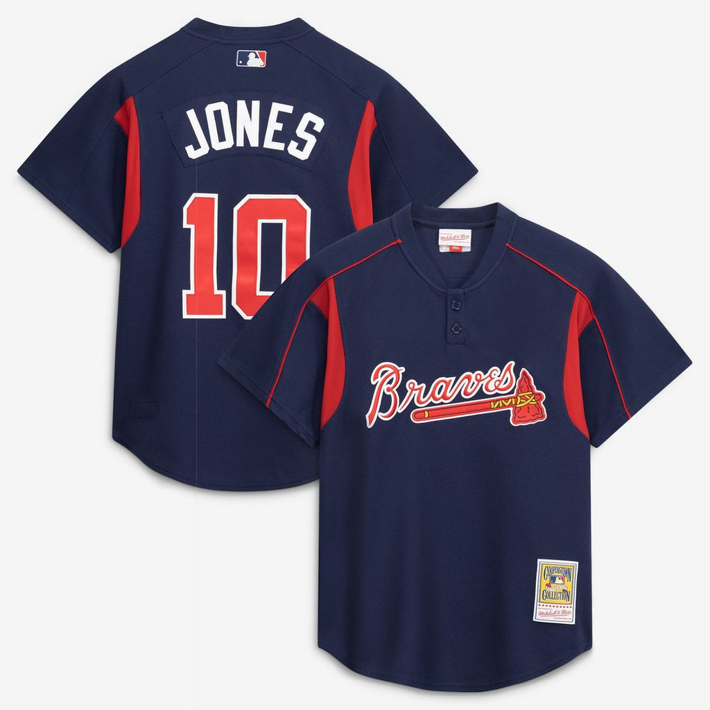 Atlanta Braves Chipper Jones Mitchell & Ness Authentic Batting Practice Jersey - Navy