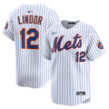 New York Mets Francisco Lindor Nike Home Limited Jersey - White