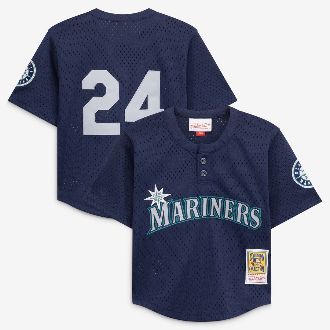 Seattle Mariners Ken Griffey Jr. Mitchell & Ness Preschool Cooperstown Mesh Batting Practice Jersey - Navy