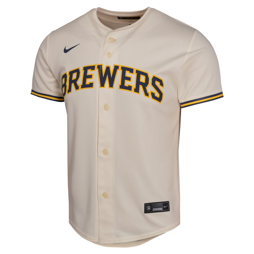 Milwaukee Brewers Christian Yelich Nike Youth Home Game Player Jersey - Cream