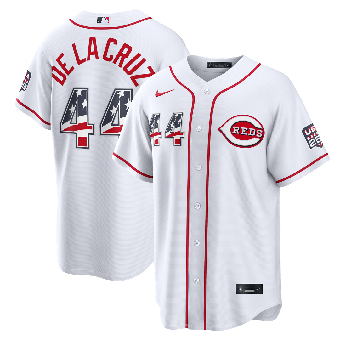 Cincinnati Reds Elly De La Cruz Nike USA 250 Fourth of July Home Stadium Jersey - White