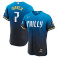 Philadelphia Phillies Trea Turner Nike City Connect Authentic Sponsor Patch Jersey - Navy
