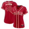 Texas Rangers Jacob deGrom Nike Women's 2026 City Connect Stadium Jersey - Red