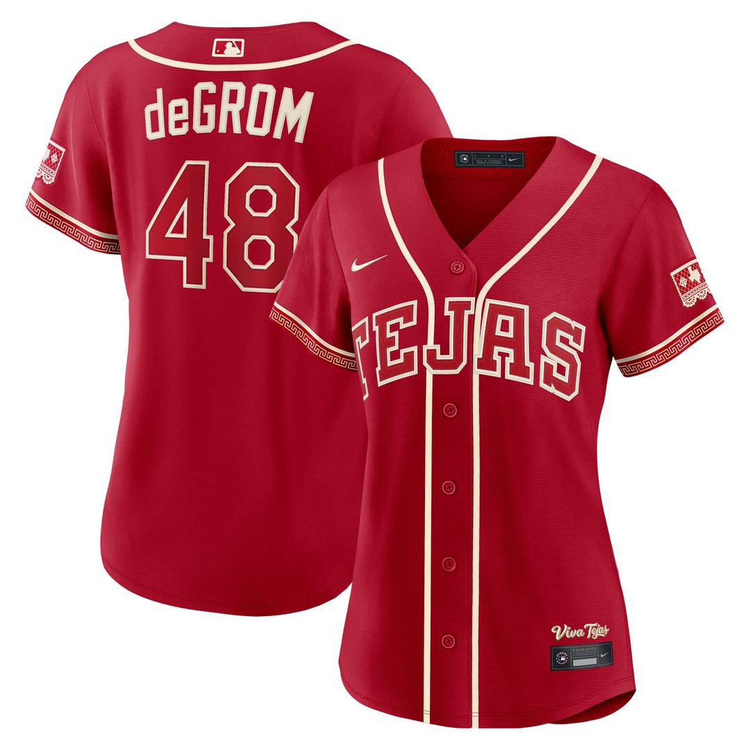 Texas Rangers Jacob deGrom Nike Women's 2026 City Connect Stadium Jersey - Red