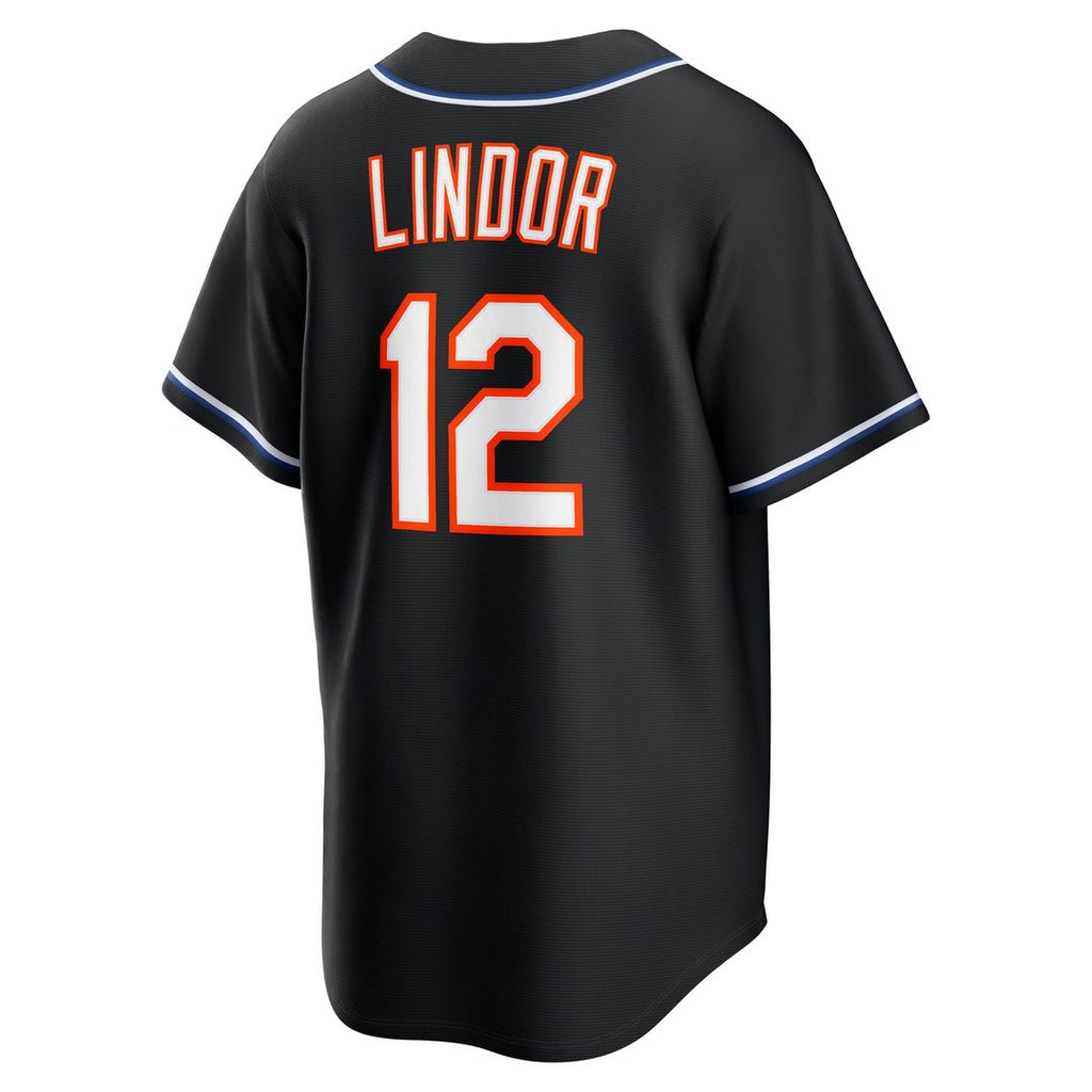 New York Mets Francisco Lindor Nike Fashion Replica Black Out Jersey